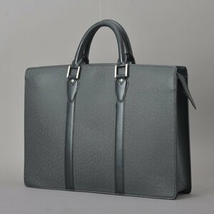 外観美品 ルイヴィトン ロザン ブリーフケース ビジネスバッグ タイガ レザー ブラック 黒 M30052 新型 自立 A4 仕事 書類鞄 Ma.h/c.g