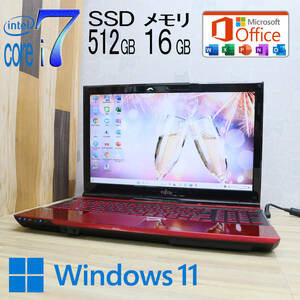 ★中古PC 最上級4コアi7！新品SSD512GB メモリ16GB★A56J Core i7-2630QM Webカメラ Win11 MS Office2019 Home&Business ノートPC★P71075