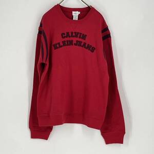 L Calvin Klein Jeans ガゼット スウェット トレーナー レッド 長袖 リユース ultralto sw0486