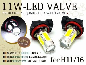 デミオ DE3#,DE5#,DEJFS 後期 11W LEDバルブ 12連 フォグランプ 6000K ホワイト 白 プロジェクター CREE ドーム レンズ ライト