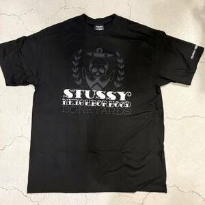 stussy × ネイバーフッド「BONEYARDS」プリントTシャツ　黒　L