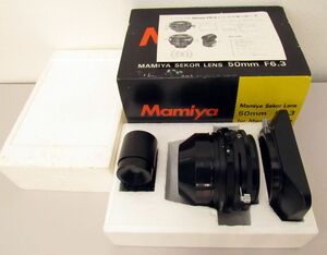 ●■ マミヤセコール MAMIYA-SEKOR f6.3 50mm マミヤプレス用 超美品 中古 ファインダー 取扱説明書 付属品あり シャッター絞り確認済 