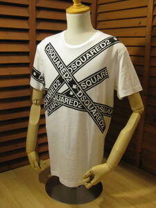 M2 △462【DSQUARED 2 ディースクエアード】S74GD0413 S22844 クルーネック 半袖 Tシャツ ホワイト系 SIZE M 