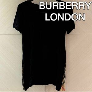 バーバリーロンドン BURBERRY LONDON Tワンピース チュニック 半袖 ノバチェック エクセラジップ サイズ2