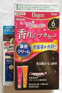 ビゲン 香りのヘアカラー 6ダークブラウン&ヘアマスカラ(試供品)★Bigen 白髪染め