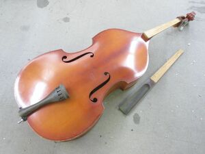 C073-N39-447 [引取限定] SUZUKI VIOLIN 鈴木バイオリン コントラバス ウッドベース No.85 size 4/4 Anno 1989 ジャンク 現状品1