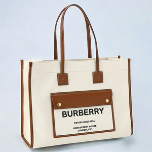 バ－バリ－ トートバッグ レディース ブランド BURBERRY 8044129 ホワイト/ブラウン