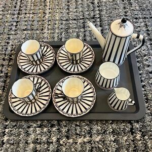 アンティーク COALPORT コールポート コーヒーセット (デミタスカップソーサー4客 コーヒーポット ミルクポット シュガーポット) ENGLAND製