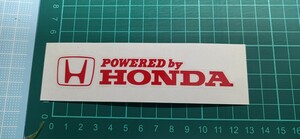ホンダステッカー　POWDER by HONDA 透明に赤プリント　横１２センチ　縦２センチになります