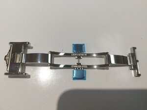 【時計王】LONGINES ロンジン 未使用訳あり 純正バックル L639119706 幅18mm ロゴ消え 小傷あり SS 長期保管品 税別＋送料無料