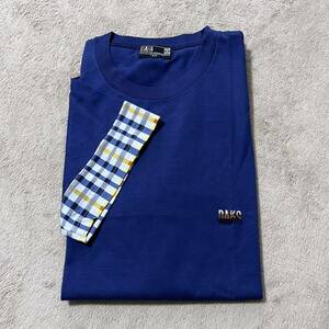送料込み 新品 ダックス ネイビー 半袖 Tシャツ DAKS LONDON メンズ S アングル（株）日本製 綿100%