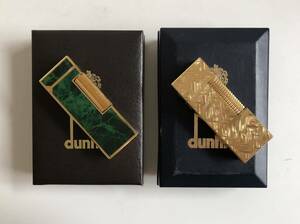 dunhill ダンヒル ライター グリーン・ゴールド 2点セット ジャンク品 喫煙具