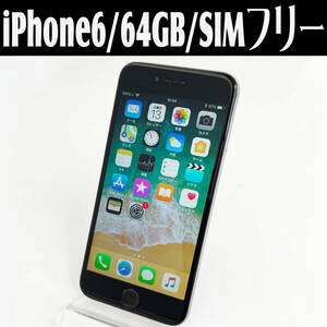 中古☆Apple iPhone6 MG4F2J/A 64GB スペースグレイ SIMフリー SIMフリー Apple購入 訳アリ 動作良好 送料無料