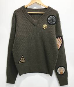 22AW STUSSY × DRIES VAN NOTEN コラボ Patch Knit Sweater リブ ニット セーター ステューシー ドリスヴァンノッテン■1206O