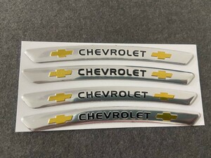 ★シボレー CHEVROLET★68★ ホイールリムステッカー 装飾バッジデカールスタイリング 傷を隠す 4枚セット 90ｍｍ アルミ 車用