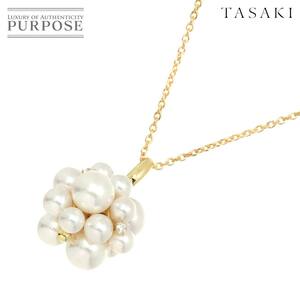 タサキ TASAKI アコヤ真珠 6.7-4.0mmmm ダイヤ 0.15ct ロング ネックレス 80cm K18 YG 750 パール 田崎真珠 Akoya Pearl Necklace 90235043