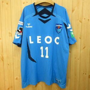 ◎使用少なめ！横浜FC #11 三浦知良 カズ hummel製◆ユニフォーム ゲームシャツ ワッペンロゴ グッズ◆メンズ ホーム Lサイズ◆A5517