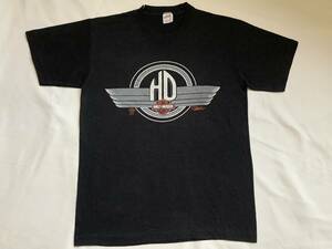 値下げ 80s 状態良し HD VINTAGE HARLEY-DAVIDSON ハーレーダビッドソン SIZE M USA製 BLACK 本場 Tシャツ 正規品 オフィシャル 黒 Tee