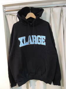 X-LARGE XLARGE エクストララージ COLLEGE LOGO HOODED SWEATSHIRT ブラック Lサイズ 人気商品 