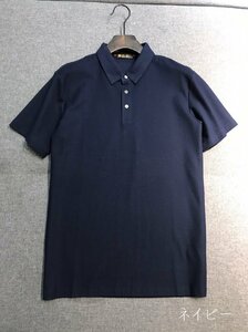 Loro Piana　ロロピアーナ メンズ半袖ポロシャツ Tシャツ ネイビー トップス カットソー XLサイズ　カノコ 無地 紳士服 夏物 コットンb2663