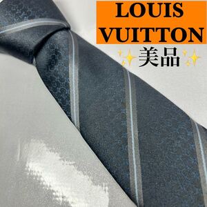 LOUIS VUITTON ルイヴィトン ネクタイ モノグラム ストライプ レジメンタル柄 ハイブランド シルク