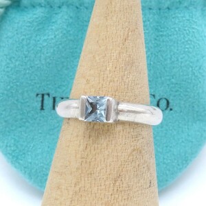 極希少 Tiffany&Co. ティファニー アクアマリン シルバー リング 6.5号 指輪 SV925 HH332