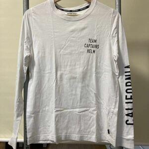 ◆CAPTAINS HELM キャプテンズヘルム　袖ロゴ　デザイン　ロンT　長袖 Tシャツ 白 サイズS