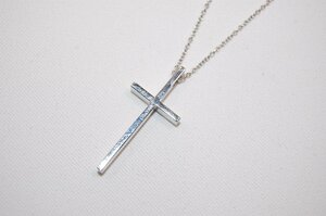 ティファニー　ＴＩＦＦＡＮＹ＆ＣＯ　７５０　ホワイトゴールド　クロス　ネックレス　【中古】【当日発送】