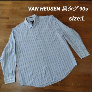 ☆送料無料☆ VAN HEUSEN 黒タグ 90s US古着 長袖シャツ Men