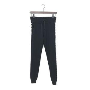 ◆MONCLER モンクレール ニットパンツ Mサイズ◆ ブラック 羊毛100％ ウール レディース PANTALONE TRICOT サイドロゴ ボトムス