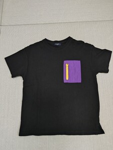 GLAZOS 半袖Tシャツ　150サイズ　男の子　黒色　パープルポケット　