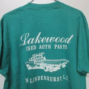 90s USA製　Tシャツ Ｌ-XL　緑　中古　車　モーターサイクル　スクリーンスターズ　アメカジ　古着 ab221