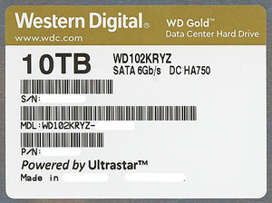 Western Digital製HDD WD102KRYZ 10TB SATA600 7200 [管理:1000019942]