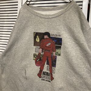 AUHL 1スタ グレー アニメ スウェット アキラ AKIRA キャラ ムービー 90s 00s ビンテージ アメリカ 古着 卸 仕入れ kg