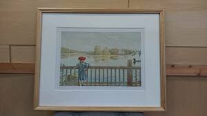 【佐川発送】 VOLVO　Carl Larsson (カール ラーション) 　「リスベッドが釣りをする」 複製画　額縁入り　01