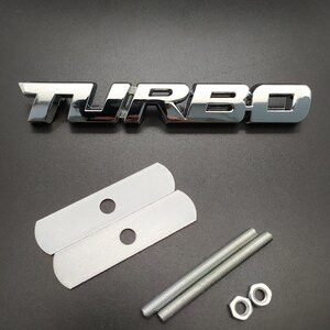 【ゆうパケット送料込】TURBO 3Dエンブレム(Fグリル用) シルバー 金属製 ターボ車 HKS IHI ギャレット トラスト 