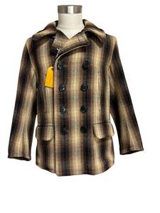 送料込み、即決　定価126,000円 タグ付　At Last ＆ Co WOOL COAT BROWN CHECK アットラスト ウールコート　ブラウン　チェック　サイズ40