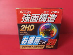 TDK　MF-2HD　3.5型フロッピーディスク　20枚入　MF2HDX20N　エラーに強い強面構造　アンフォーマット　日本製　未開封