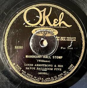 LOUIS ARMSTRONG AND HIS SAVOY BALLROOM 5 OKEH Mahogany Hall Stomp/ Beau Koo Jack CLASSICS!!!!