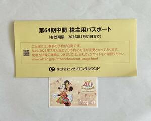 【送料無料】東京ディズニーリゾート株主優待パスポート　一枚