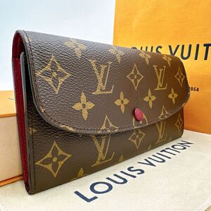 3799【未使用に近い】LOUIS VUITTON ルイヴィトン モノグラム ポルトフォイユ エミリー フューシャ 二つ折り財布 長財布 M60697/TA4177