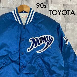 90s TOYOTA トヨタ NOMO 野茂英雄 スタジャン ジャンパー 非売品 両面刺繍 中綿 ヴィンテージ ナイロン サイズL相当 玉SS1265