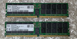 128GB SkHynix PC5-4800B ECC RDIMM DDR5 64GB 2枚セット サーバー ワークステーション Registered 両面チップ 動作未確認 ジャンク品