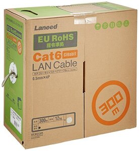 エレコム LANケーブル CAT6 RoHS指令準拠 300m リール巻 ライトグレー LD-CT6 LG300 RS