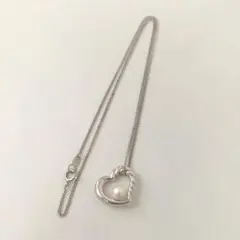 MIKIMOTO ミキモト シルバー パール オープンハート ネックレス