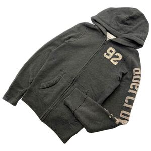 Abercrombie&Fitch ☆ フルジップ スウェット パーカー タイト レディース XL グレー アメカジ ストリート 大人カジュアル アバクロ■S2554