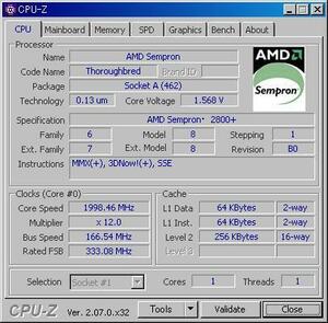 AMD Sempron 2800+ (SDA2800DUT3D) SocketA 中古正常品