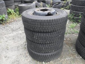 送料無料●鉄ホイール 6穴- 9分山 20年 4本 ダンロップ 175R14LT 8PR 14インチ●34421