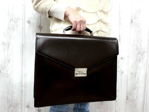 極美品 Ferragamo フェラガモ ビジネスバッグ トートバッグ ハンドバッグ バッグ レザー 茶 A4収納可 メンズ 79931Y