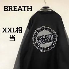 【美品】BREATH ブレス スタジャン ウール 刺繍 ワッペン 黒 グレー